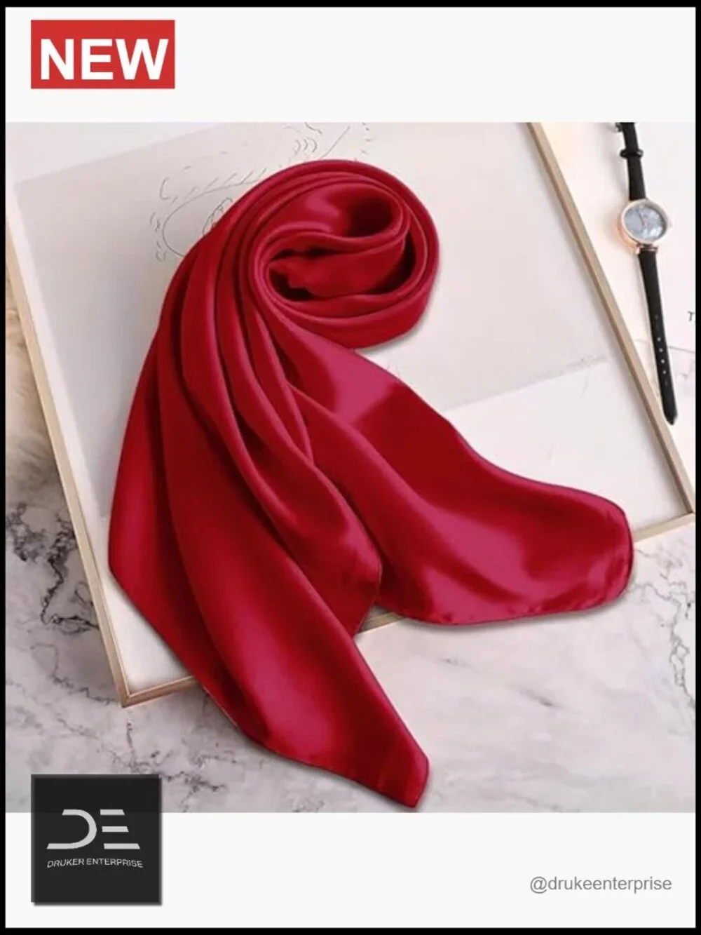 100% Mulberry Silk Square Scarf Neckerchief Hair Bandana Gift Packaged